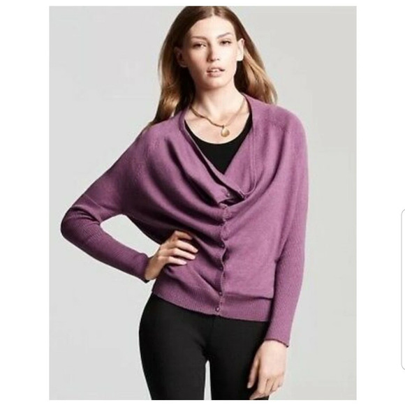 Eileen Fisher Sweaters - Eileen Fisher Sweater Small  100% Organic Cotton Cowl Neck Cardigan Lagenlook PS